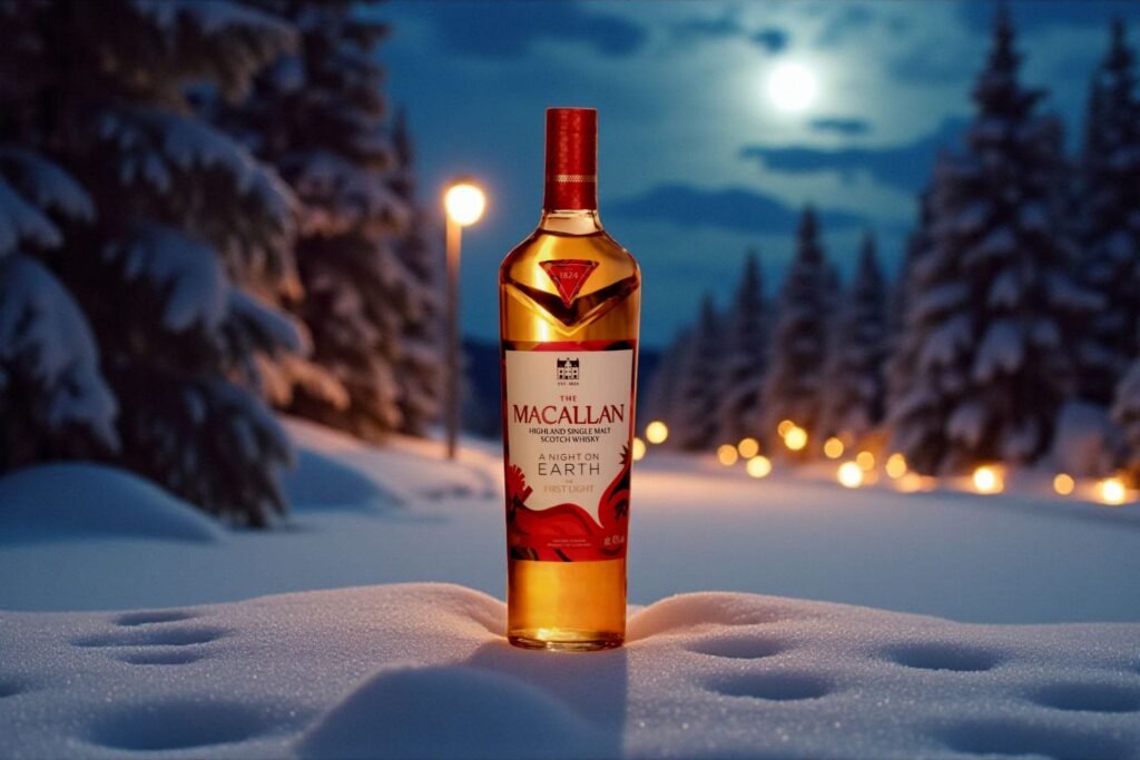 A bottle of the Macallan First Light from the A Night on Earth series
