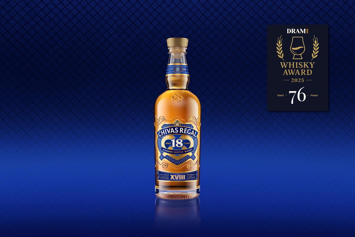 A bottle of Chivas Regal 18 for the DRAM1 Whisky Award