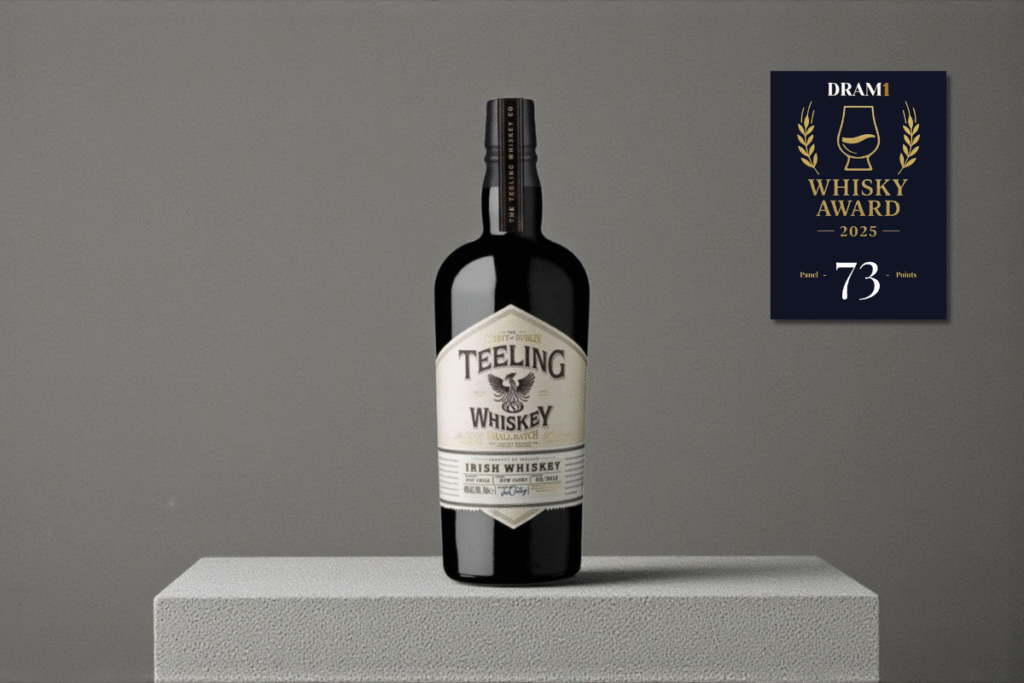 A bottle of Teeling Small Batch for a review