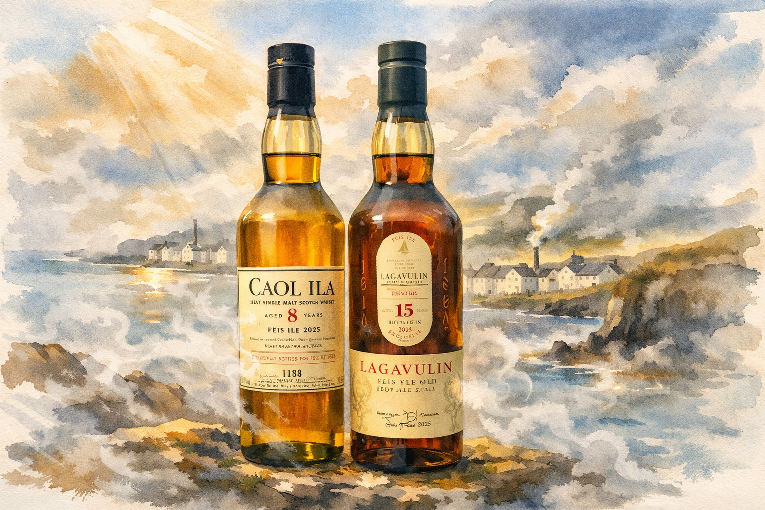 Caol Ila 8 Feis Ile 2025 vs Lagavulin 15 Feis Ile 2025