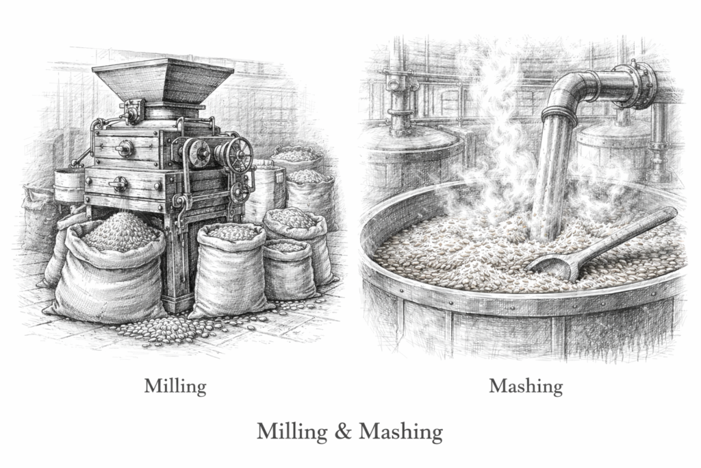 milling and mashing