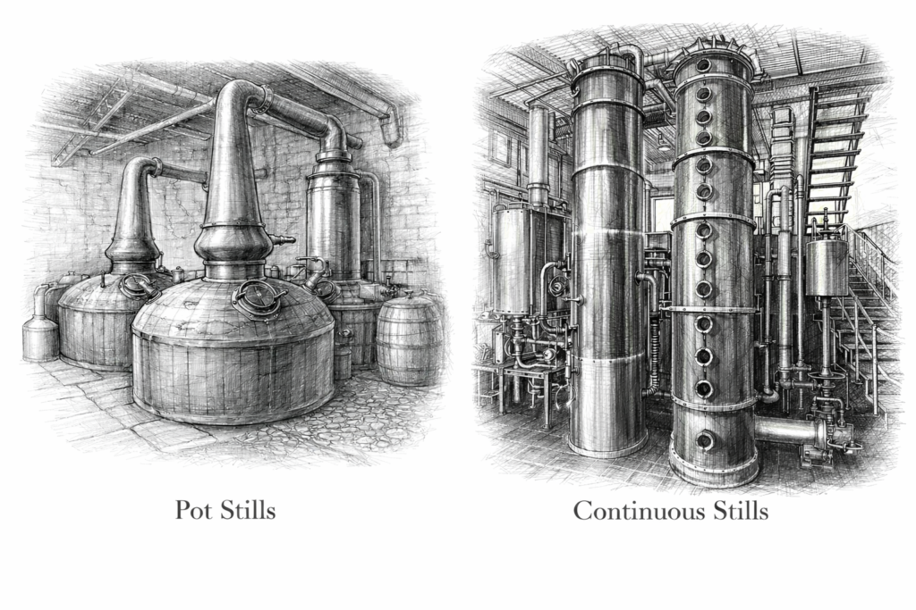 pot still vs continous still