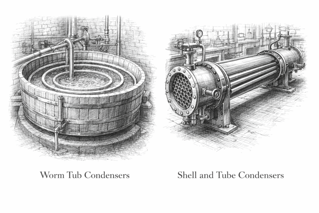 worm tub vs shell and tube condenser