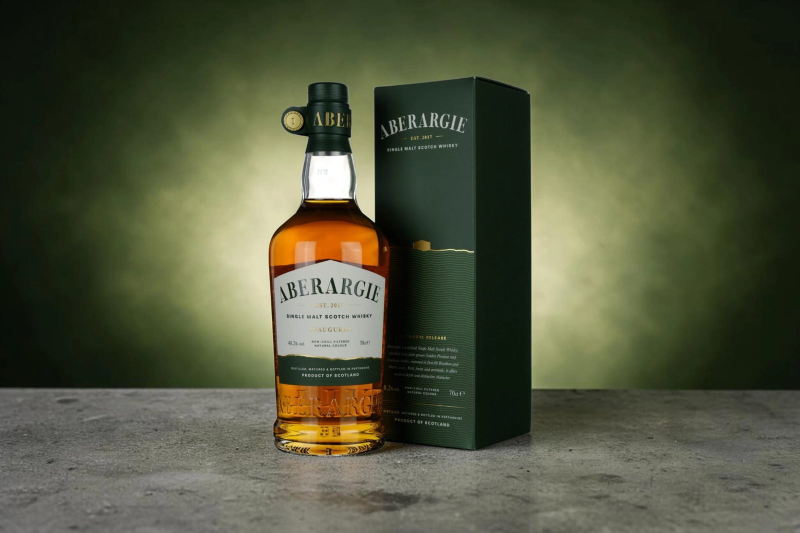 Aberargie Inaugural Release single malt Scotch whisky bottle with green box – Aberargie inaugural release review
