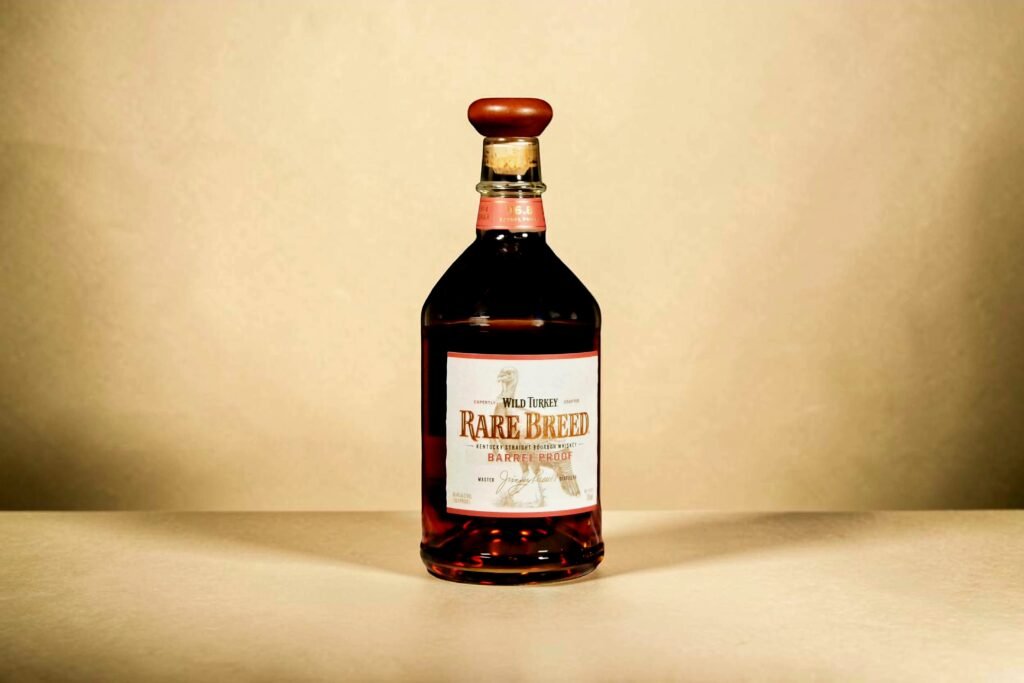 Wild Turkey Rare Breed Review: bourbon bottle and glass with detailed tasting notes review and comparison to Wild Turkey 101